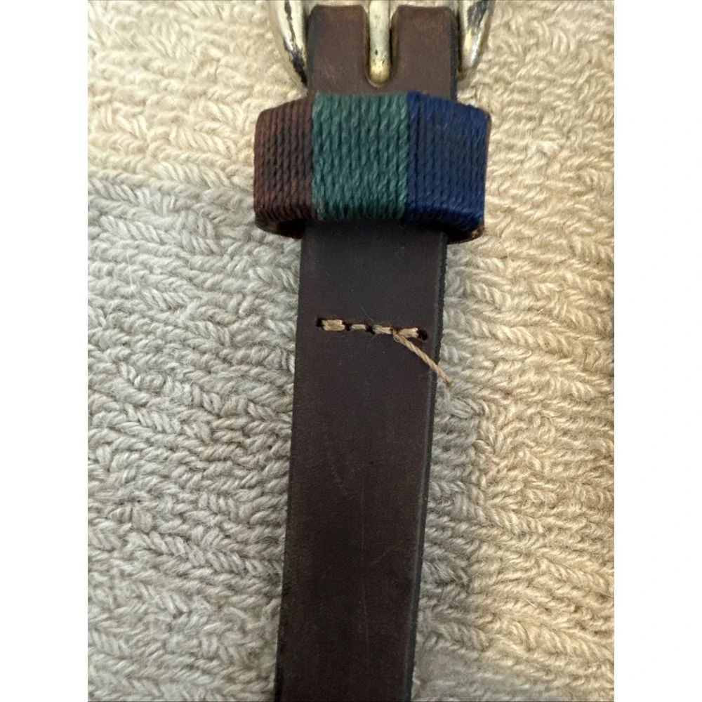 Industria Argentina Brown Handmade Leather Embroidered Gaucho Polo Belt 32